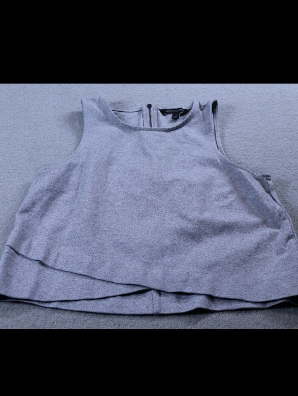 Banana Republic Light Gray Sleeveless Layered Tank Top